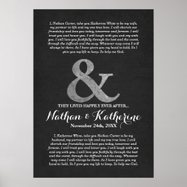 Póster El Boda plateado y gris promete felicidad para sie