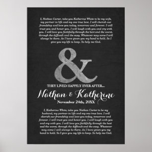 Póster El Boda plateado y gris promete felicidad para sie