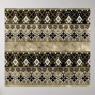 Póster El Boho Grunge étnico: Patrón colorido
