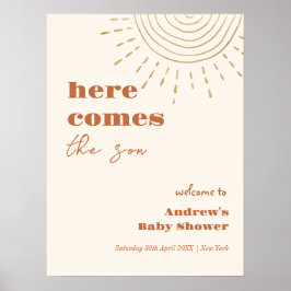 Póster El Boho Moderno Aquí Llega La Bienvenida De Baby S