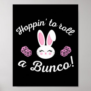 Póster El Bono De Pascua Hoppin Para Rodar Un Bunco Dice