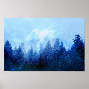 Póster El bosque despierta de la niebla