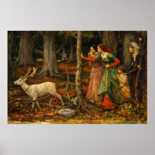 Póster El bosque místico de John William Waterhouse