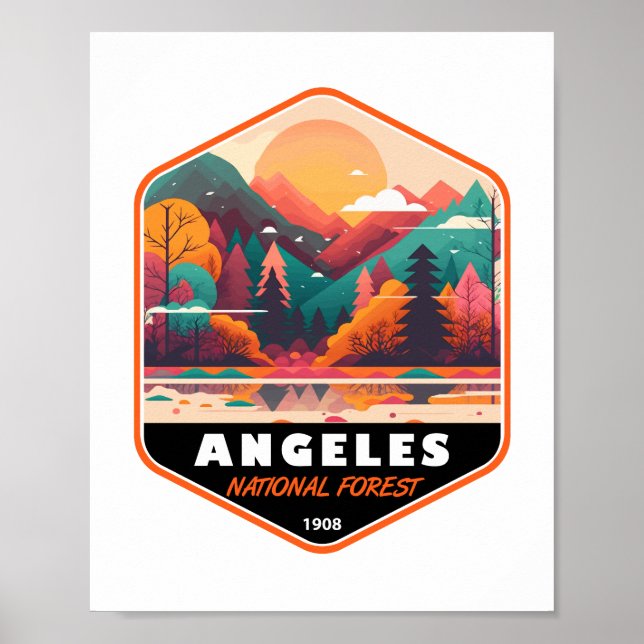 Póster El bosque nacional de los Ángeles, California Vint (Frente)