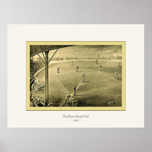 Póster El Boston Baseball Club ~ 1888 ~ Bella Artes de ép