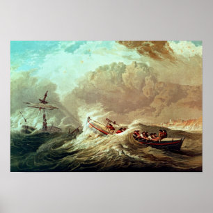 Póster El bote salvavidas frente a la bahía de Tynemouth