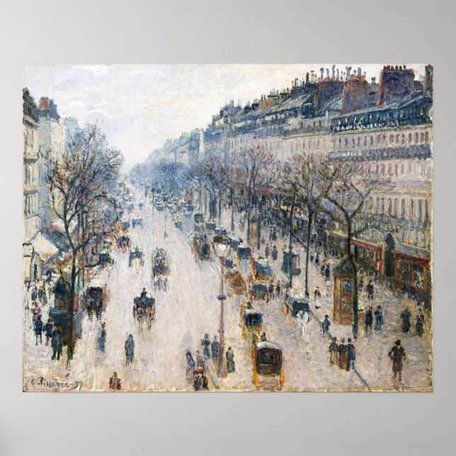 Póster El Boulevard Montmartre 1897 de Camille Pissarro (Frente)
