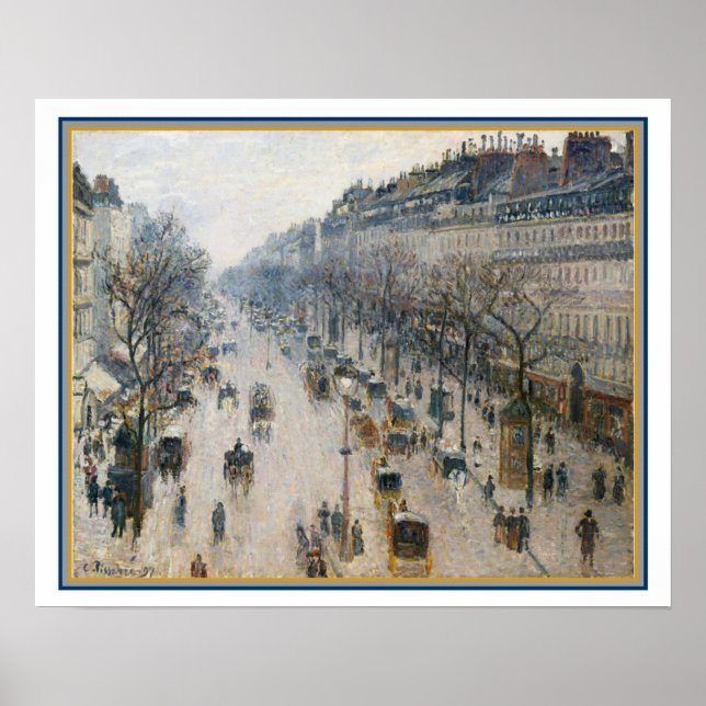 Póster El Boulevard Montmartre, de Camille Pissarro (Frente)