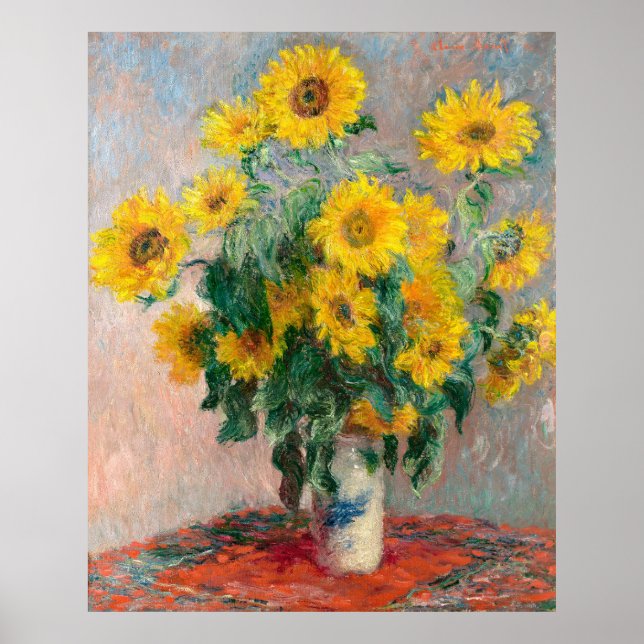 Póster El Bouquet de los girasoles de Monet (Frente)