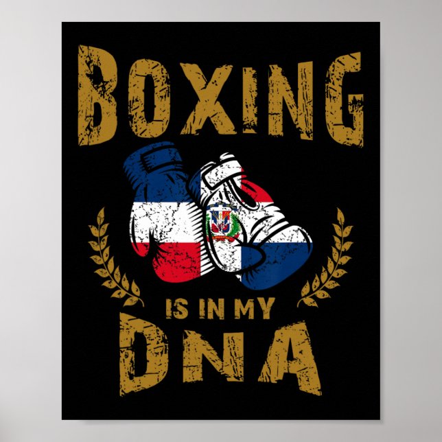 Póster El Boxeo Es En Mi Boxi De Bandera De República Dom (Frente)