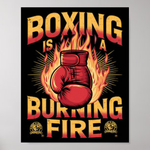 Póster El Boxeo Es Un Fuego En llamas
