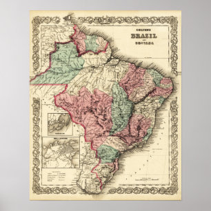 Póster El Brasil y GuayanaPanoramic MapBrazil