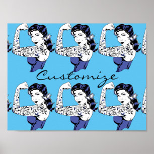 Póster El brazo Chica del tatuaje arriba Thunder_Cove