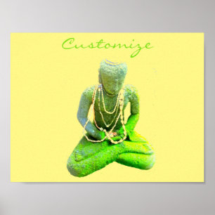 Póster El Buda Verde Mossy Medita Thunder_Cove