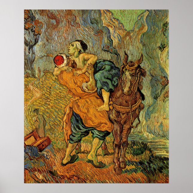 Póster El buen samaritano de Vincent van Gogh (Frente)