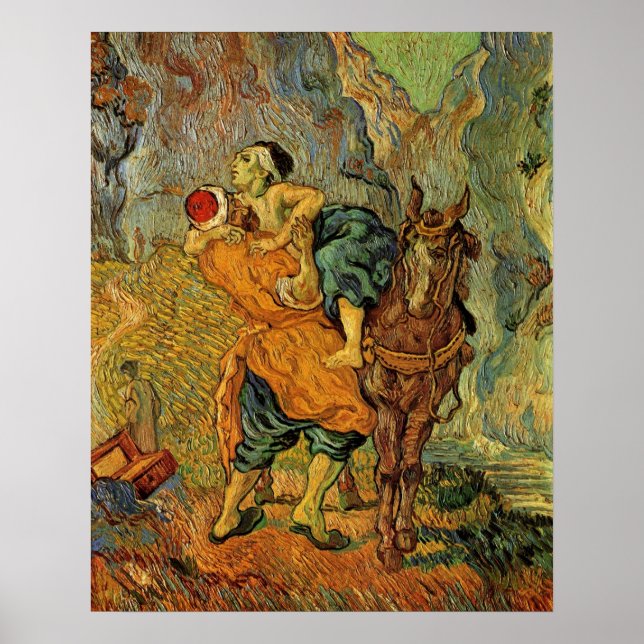 Póster El buen samaritano de Vincent van Gogh (Frente)