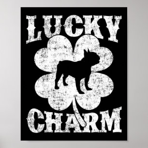 Póster El Bulldog francés St Patrick's Day, con encanto y