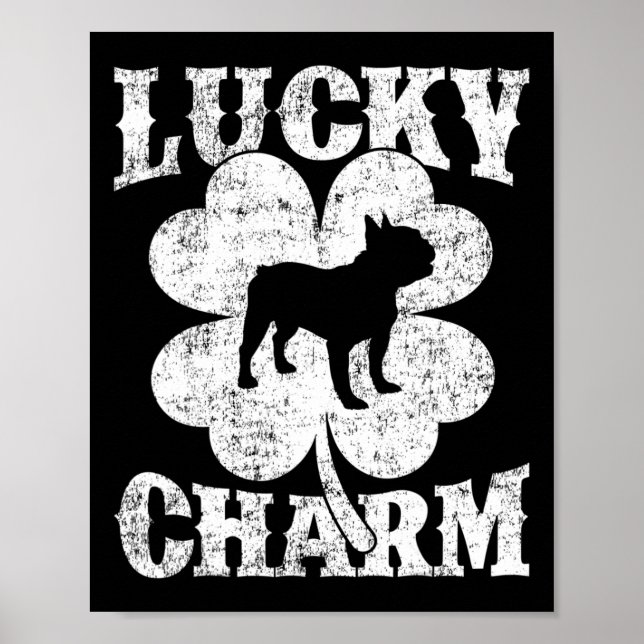 Póster El Bulldog francés St Patrick's Day, con encanto y (Frente)