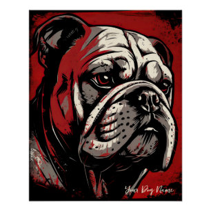 Póster El Bulldog, rojo y negro 001 - Ulises Dallaire