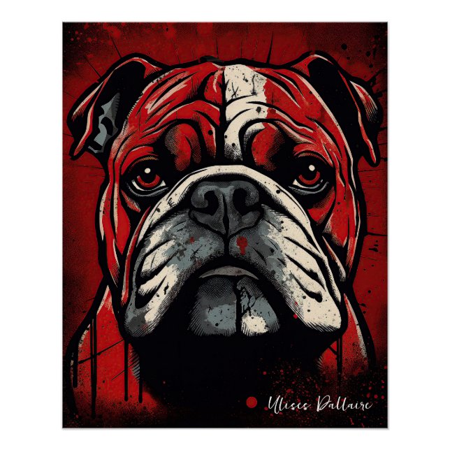 Póster El Bulldog, rojo y negro 002 - Ulises Dallaire (Anverso)
