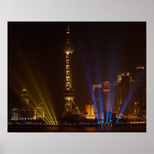 Póster El Bund (frente al mar) en Shanghai. Aspecto