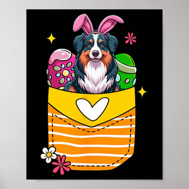 Póster El Bunny Pastor Australiano De Chocolate De Pascua (Frente)