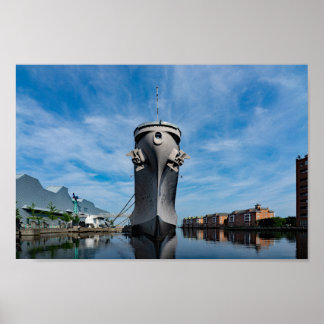 Póster El buque de guerra USS Wisconsin BB-64 falleció po