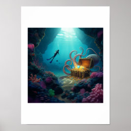 Póster El buzo descubre un tesoro marino