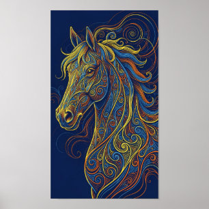 Póster El caballo azul