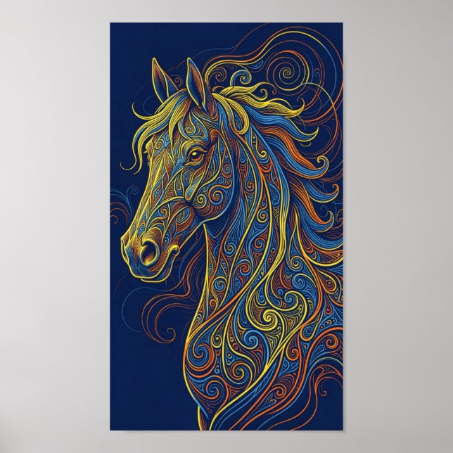 Póster El caballo azul (Frente)