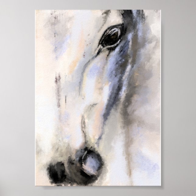 Póster El Caballo Blanco - Pintura Original  (Frente)