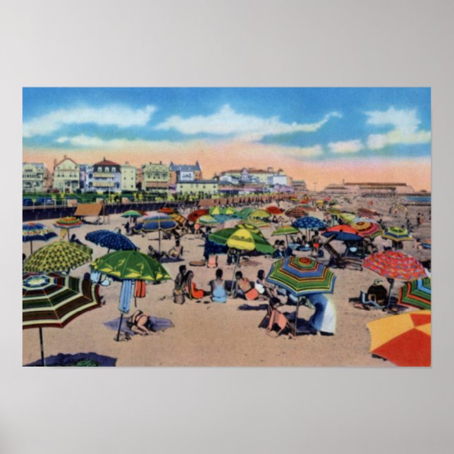 Póster El Cabo de Mayo Nueva Jersey En La Playa (Frente)