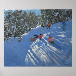 Póster El caer apagado el trineo Morzine