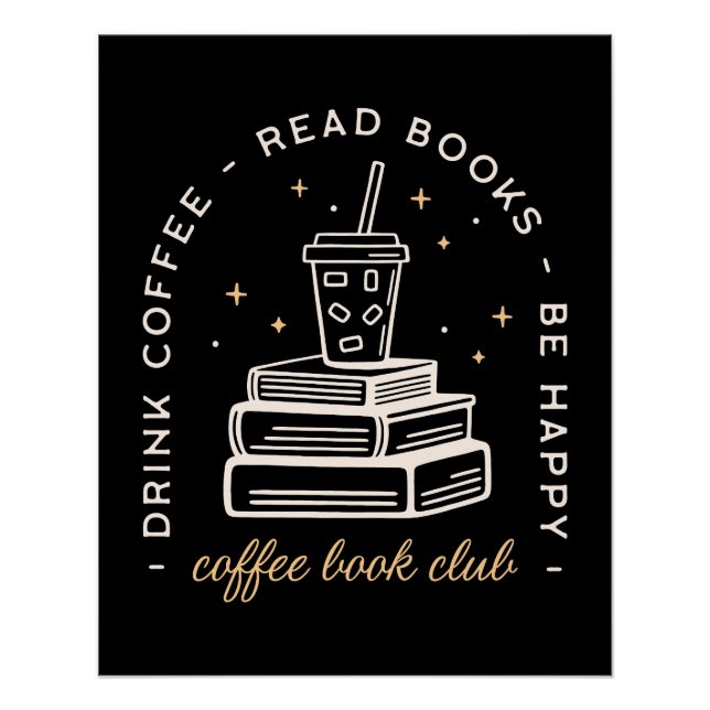 Póster El café de lectura de libros cita la estética de l (Anverso)