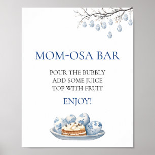 Póster El café de Pascua Chinoiserie Baby Shower Mom-osa 