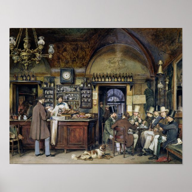 Póster El café de Roma, 1856 (Frente)