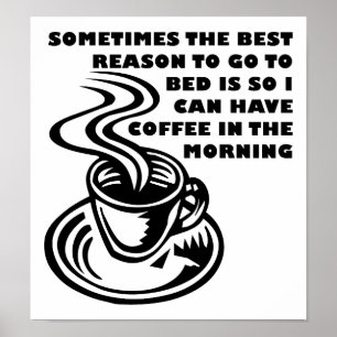 Póster El café en el Poster cómico de la mañana