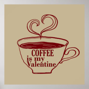 Póster El café es mi gracioso de San Valentín
