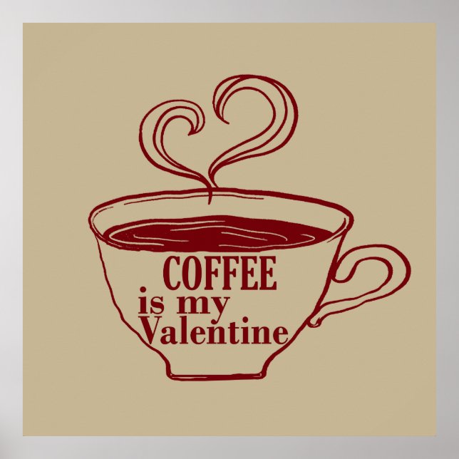 Póster El café es mi gracioso de San Valentín (Frente)