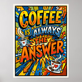 Póster el café es siempre la respuesta