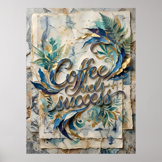 Póster el café impulsa el éxito (Frente)