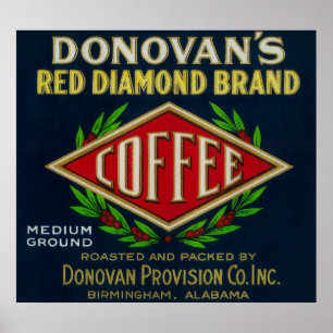 Póster El café LabelBirmingham, AL de Donovan