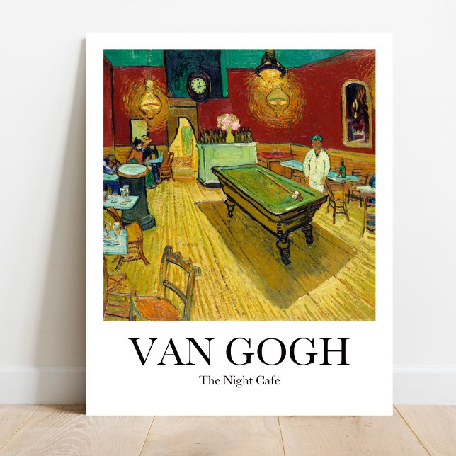 Póster El café nocturno de Vincent Van Gogh (Van Gogh's "The Night Cafe" poster - Vibrant colors, starry night, cafe scene.)