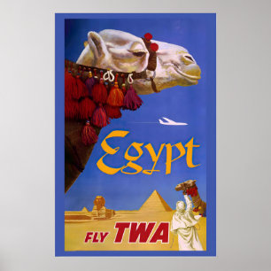 Póster El Cairo Egipto Pirámides Camello Mundo Viajes Ant