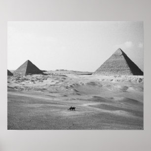 Póster El Cairo Egipto, Pirámides de Giza