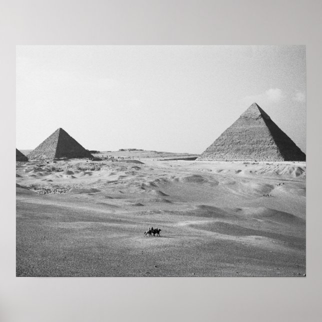 Póster El Cairo Egipto, Pirámides de Giza (Frente)