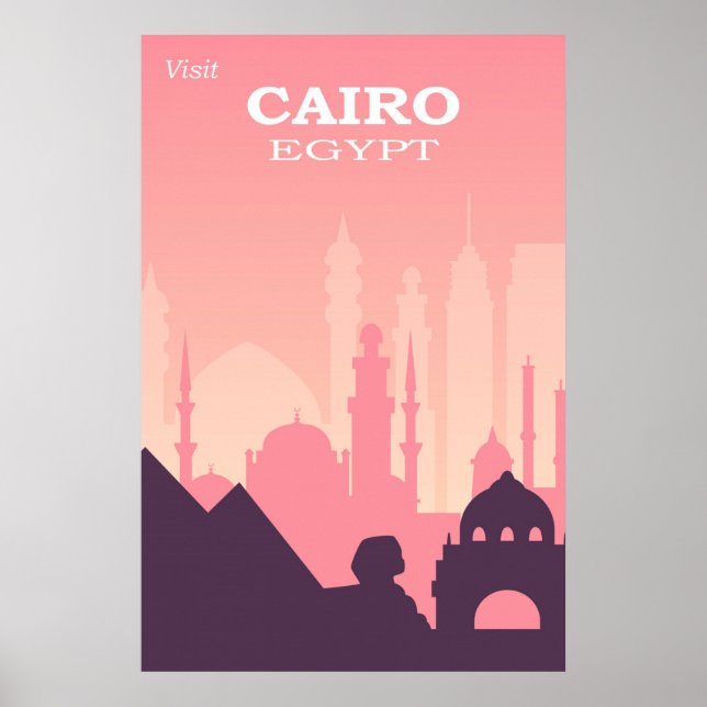 Póster El Cairo Egipto: Viajes de cosecha rosa (Frente)