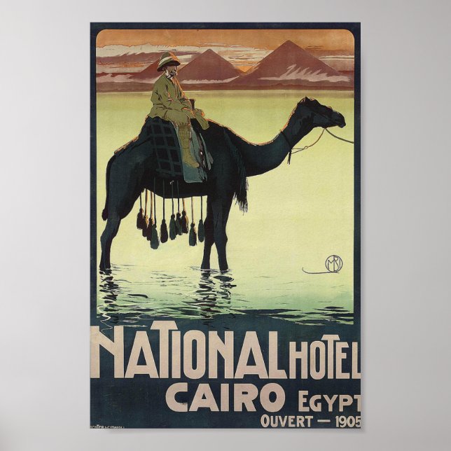 Póster El Cairo Poster de camello de la pirámide de cosmé (Frente)