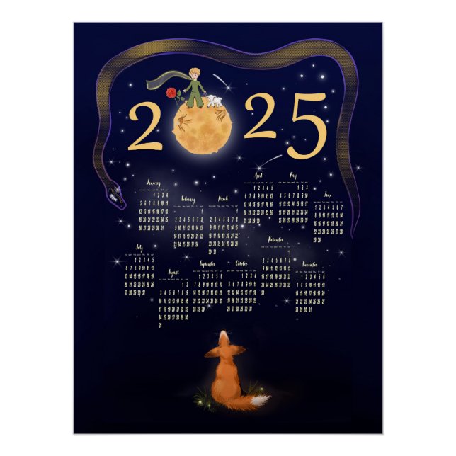 Póster El calendario de The Little Prince 2025. calendari (Anverso)