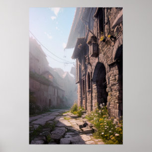 Póster El callejón medieval, que explora las calles histó